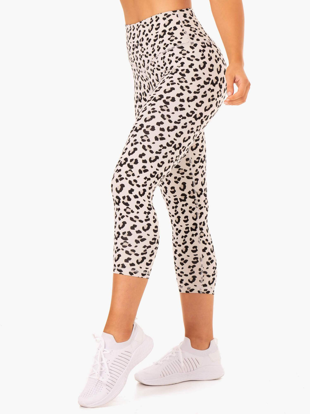 Hybrid 7/8 Leggings - Ivory Leopard Clothing Ryderwear 