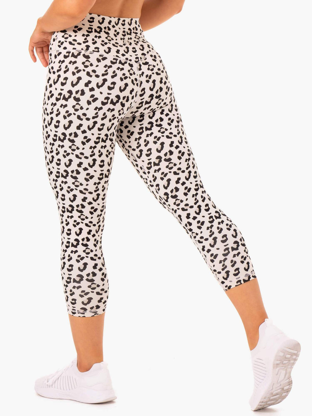 Hybrid 7/8 Leggings - Ivory Leopard Clothing Ryderwear 