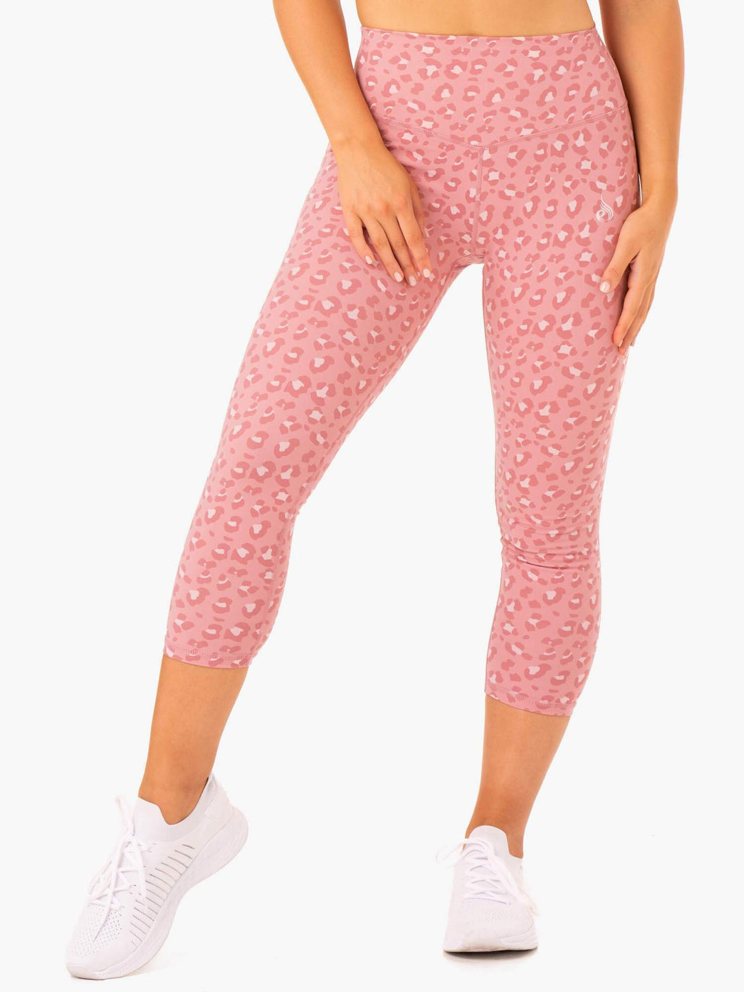 Hybrid 7/8 Leggings - Pink Leopard Clothing Ryderwear 