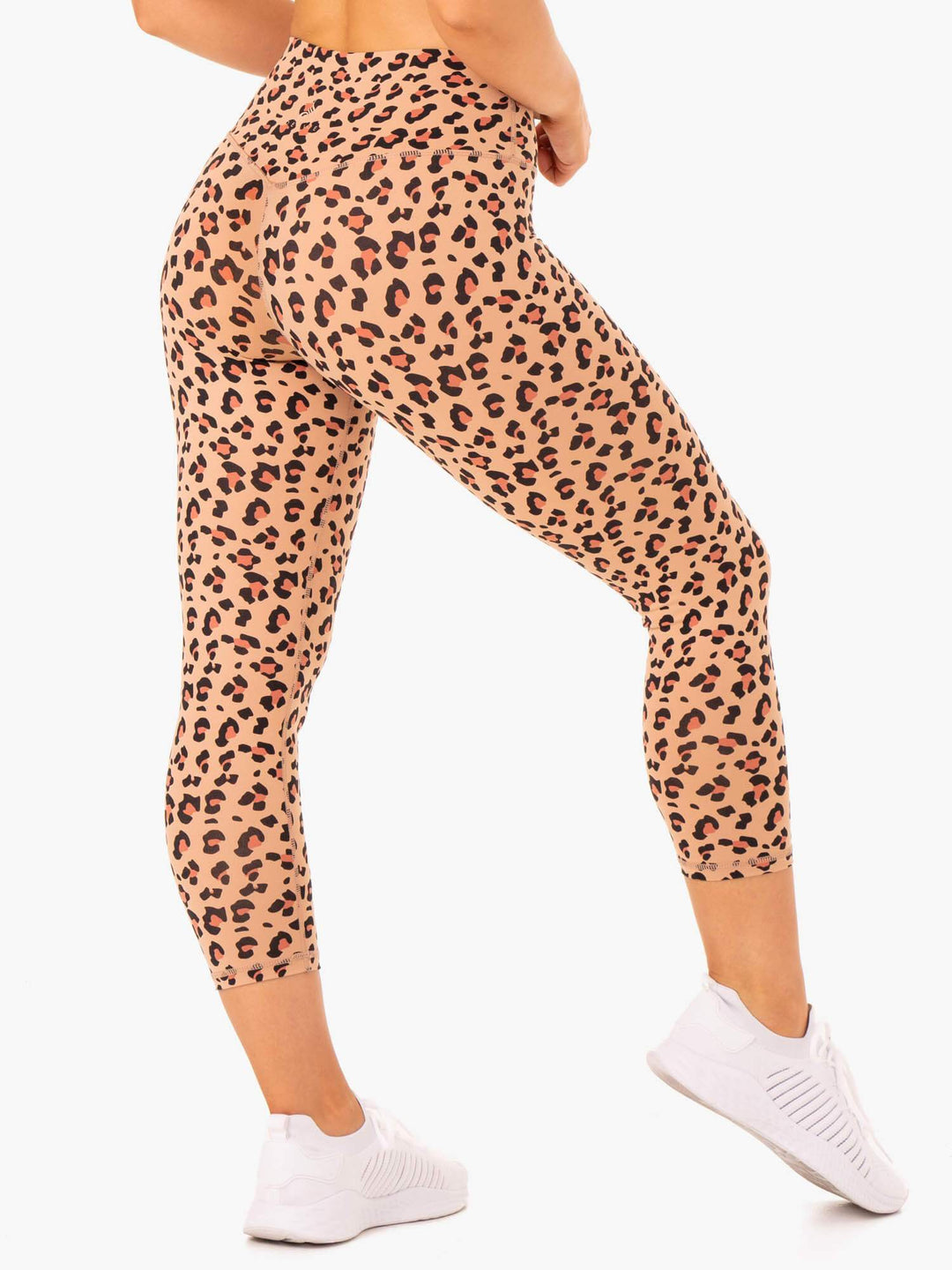 Hybrid 7/8 Leggings - Tan Leopard Clothing Ryderwear 