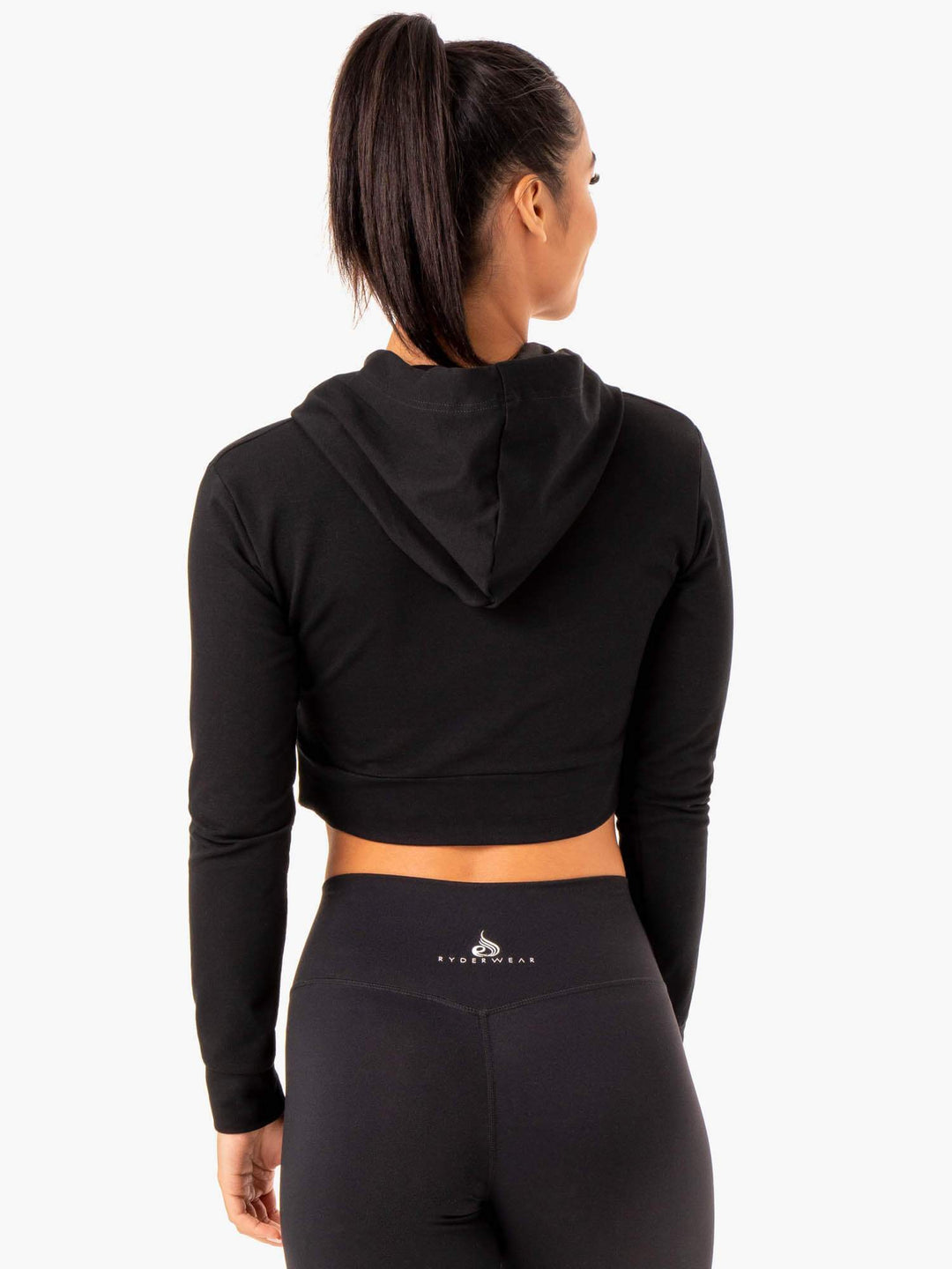 Hybrid Fitted Hoodie - Black Clothing Ryderwear 