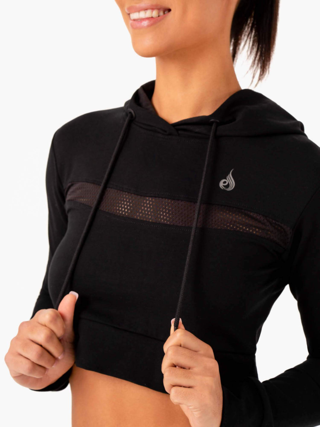 Hybrid Fitted Hoodie - Black Clothing Ryderwear 