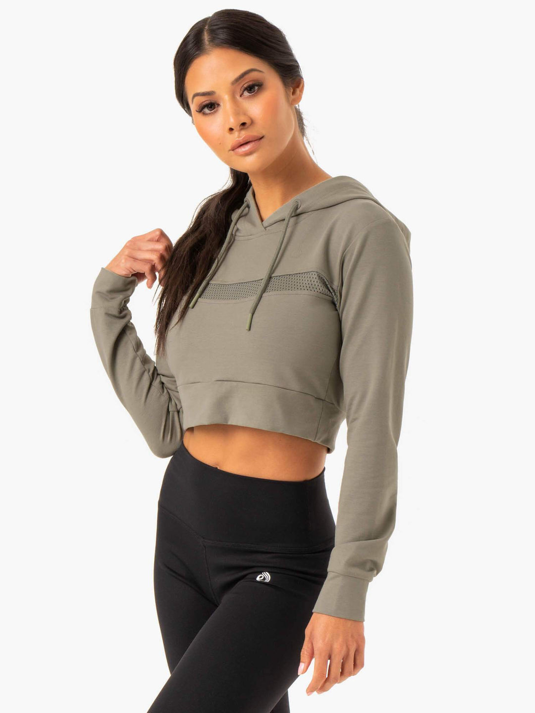 Hybrid Fitted Hoodie - Khaki Clothing Ryderwear 