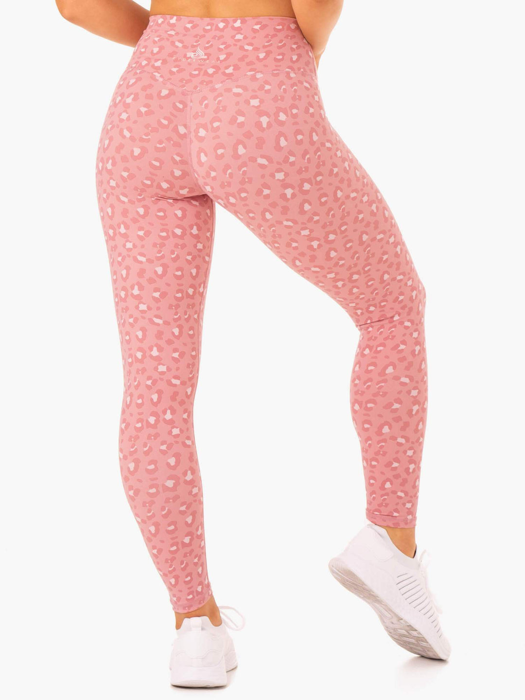 Hybrid Full Length Leggings - Pink Leopard Clothing Ryderwear 