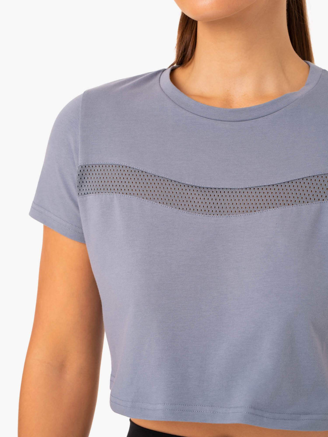 Hybrid Mesh Tee - Steel Blue Clothing Ryderwear 