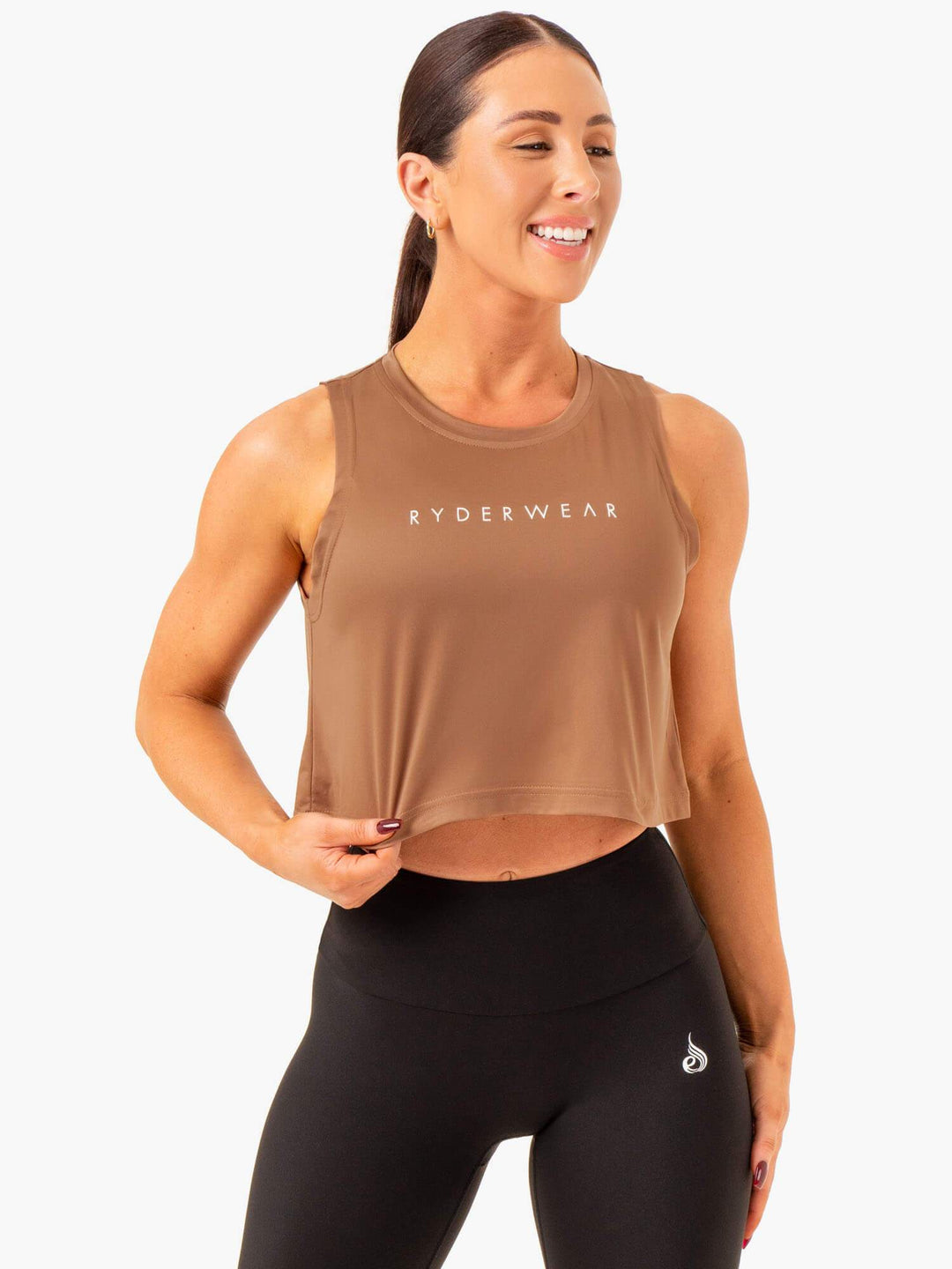 Hybrid Muscle Tank - Mocha Clothing Ryderwear 