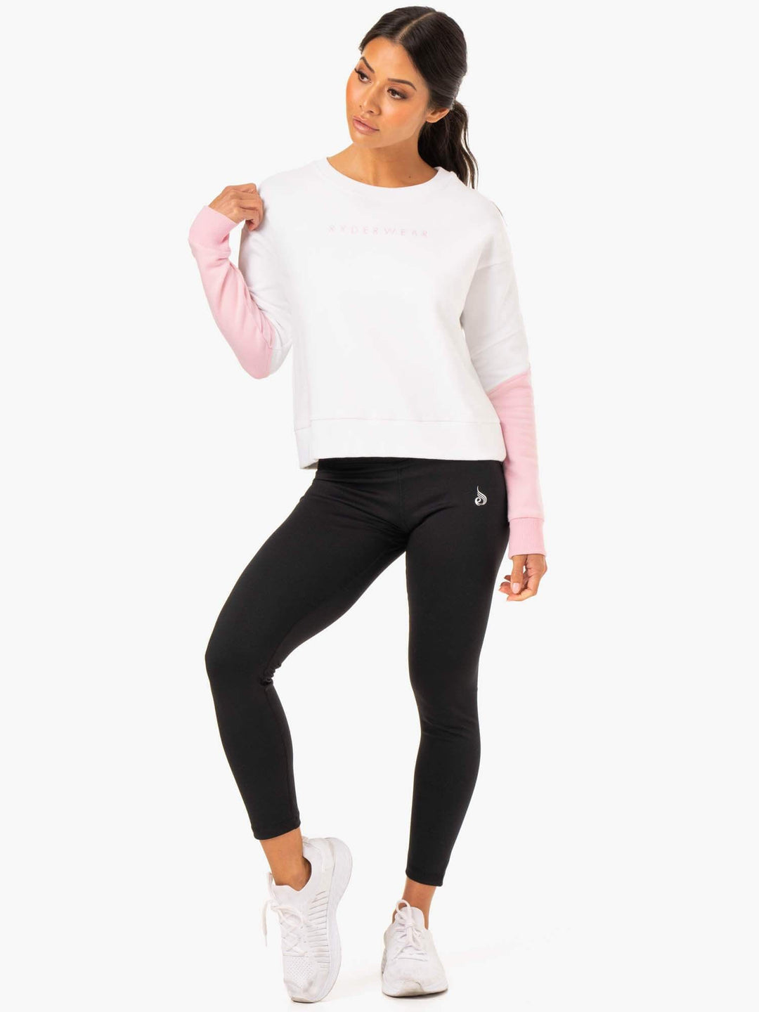 Hybrid Pullover Jumper - White/Pink Clothing Ryderwear 