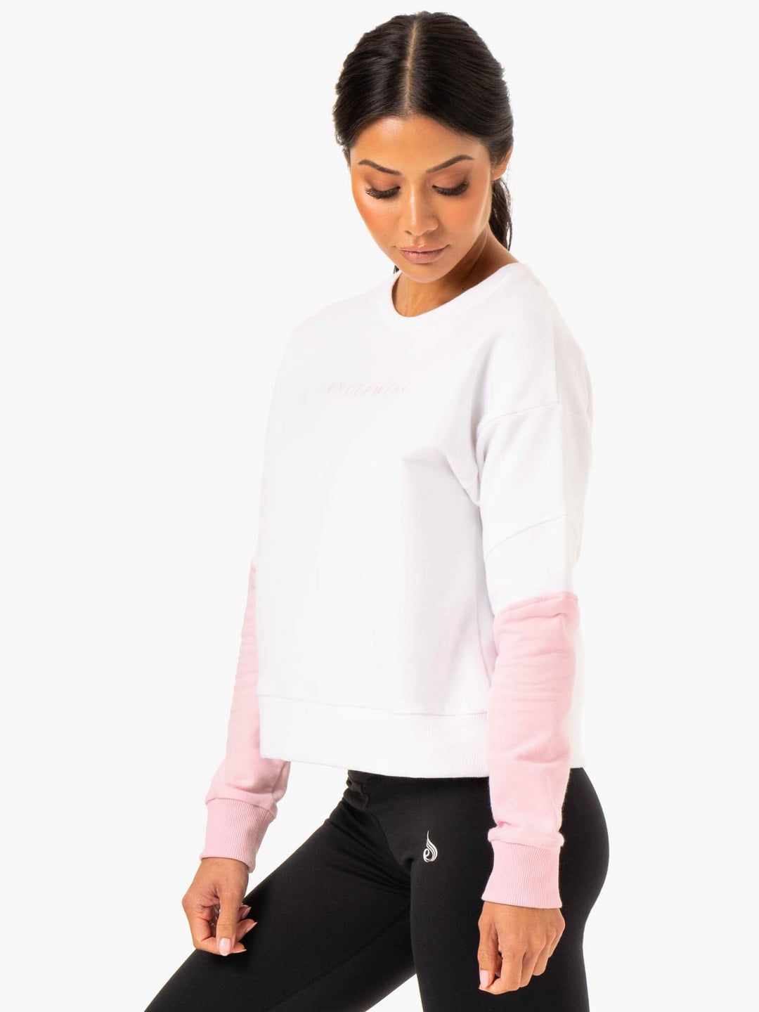 Hybrid Pullover Jumper - White/Pink Clothing Ryderwear 