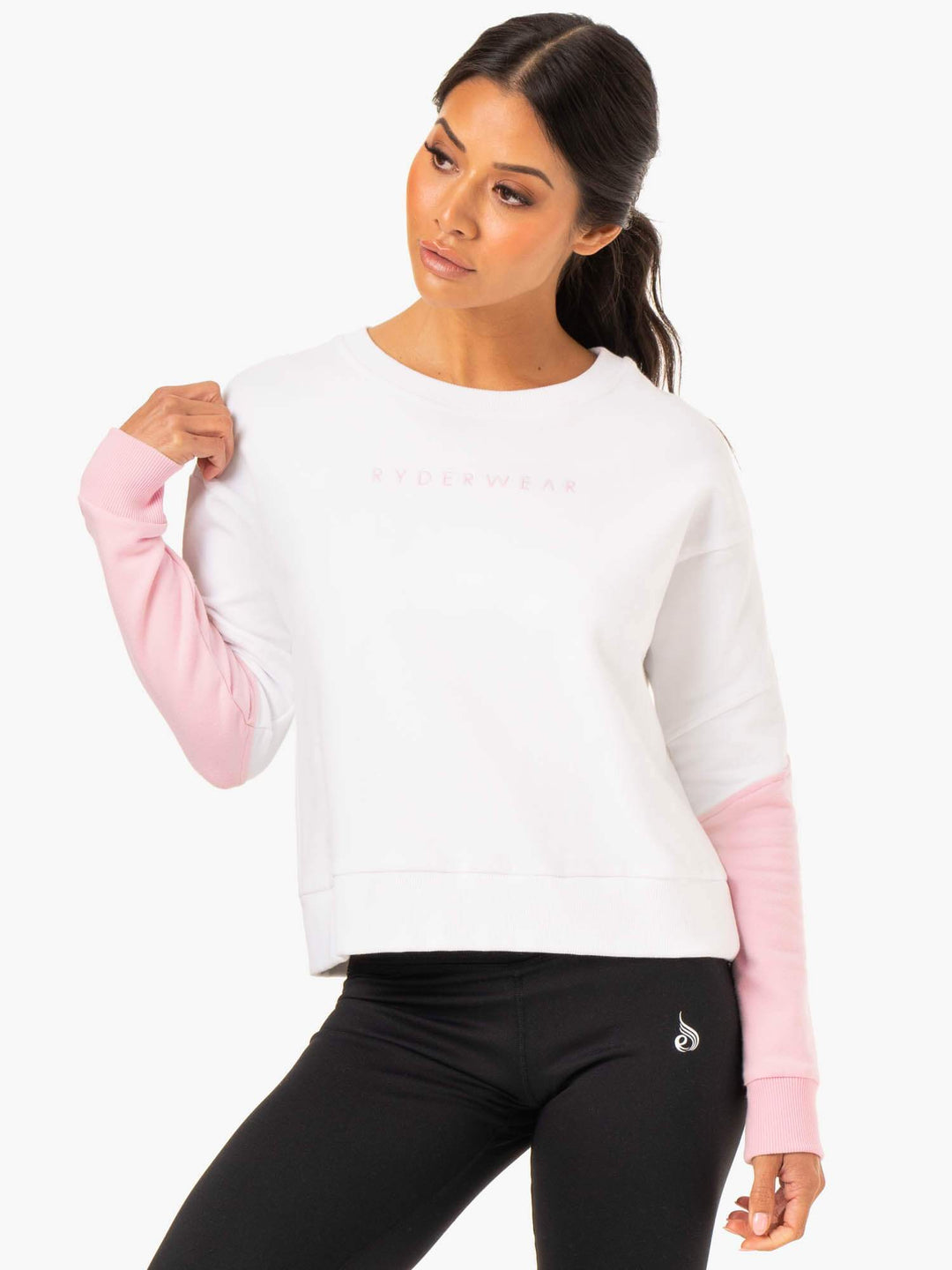 Hybrid Pullover Jumper - White/Pink Clothing Ryderwear 