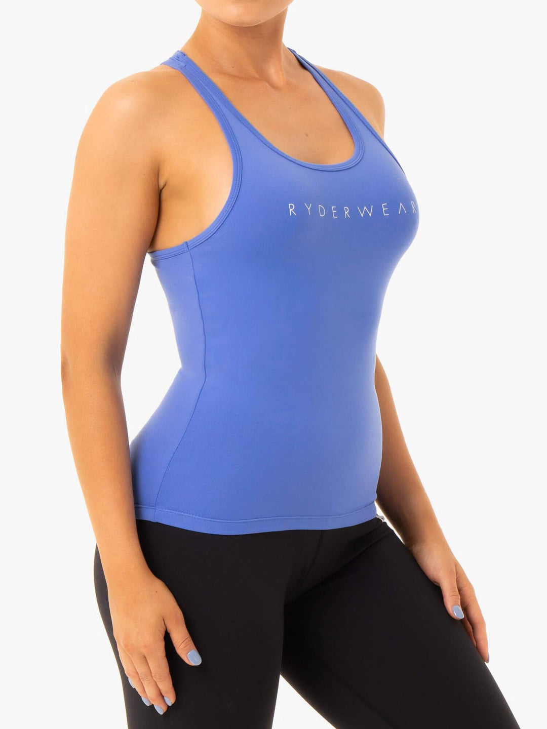 Hype Racer Back Tank - Iris Blue Clothing Ryderwear 