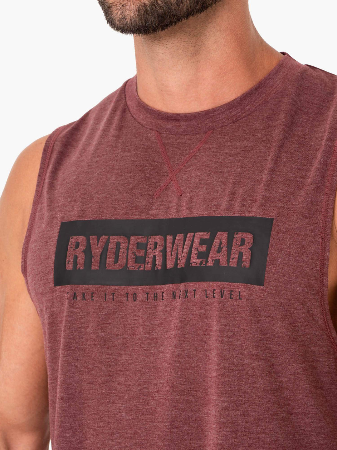 Iron Baller Tank - Burgundy Marl Clothing Ryderwear 