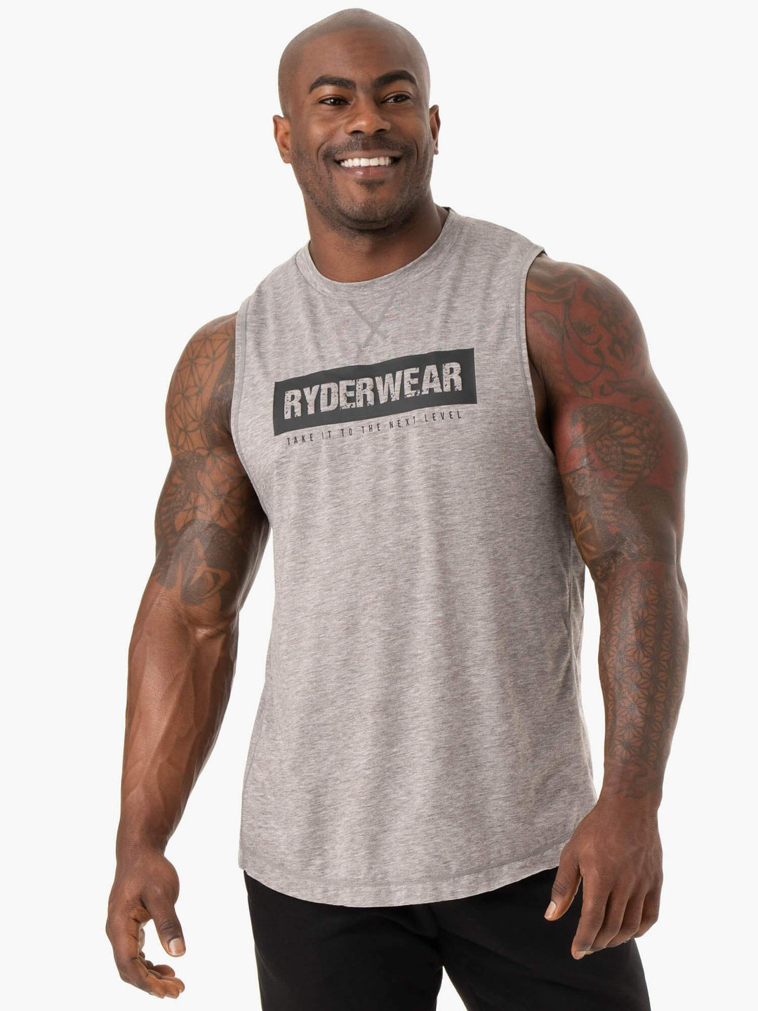 Iron Baller Tank - Grey Marl Clothing Ryderwear 