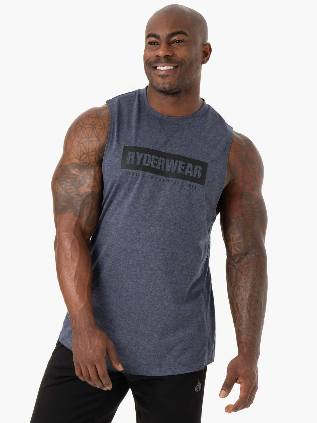 Iron Baller Tank - Navy Marl Clothing Ryderwear 