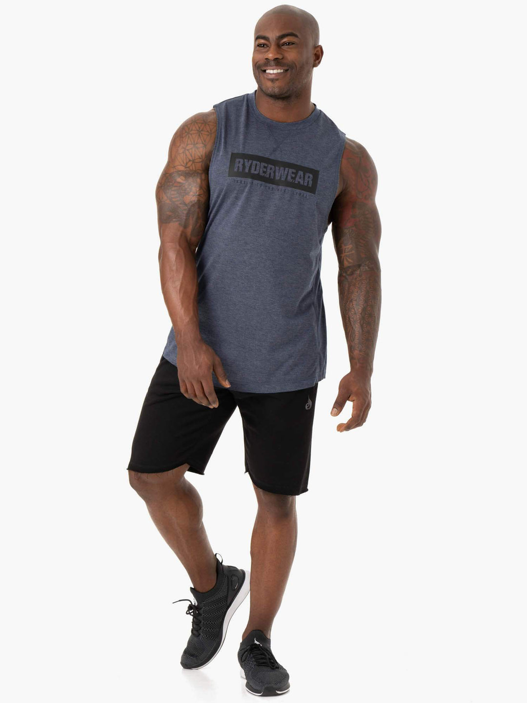 Iron Baller Tank - Navy Marl Clothing Ryderwear 