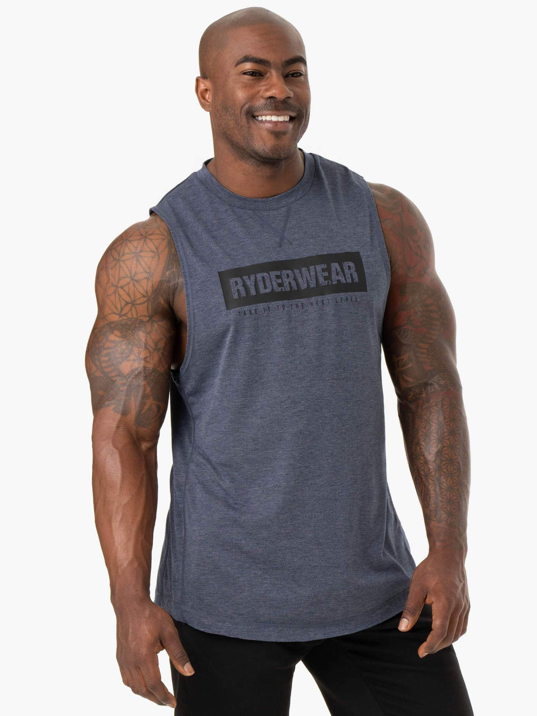 Iron Baller Tank - Navy Marl Clothing Ryderwear 