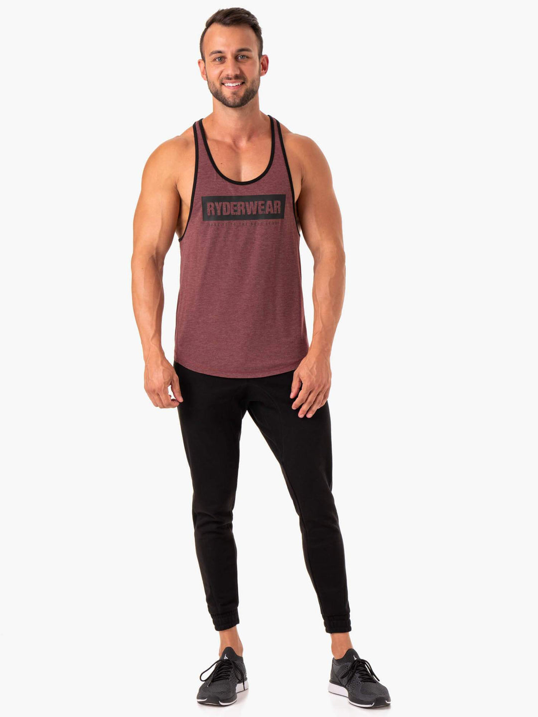 Iron Stringer T-Back - Burgundy Marl Clothing Ryderwear 