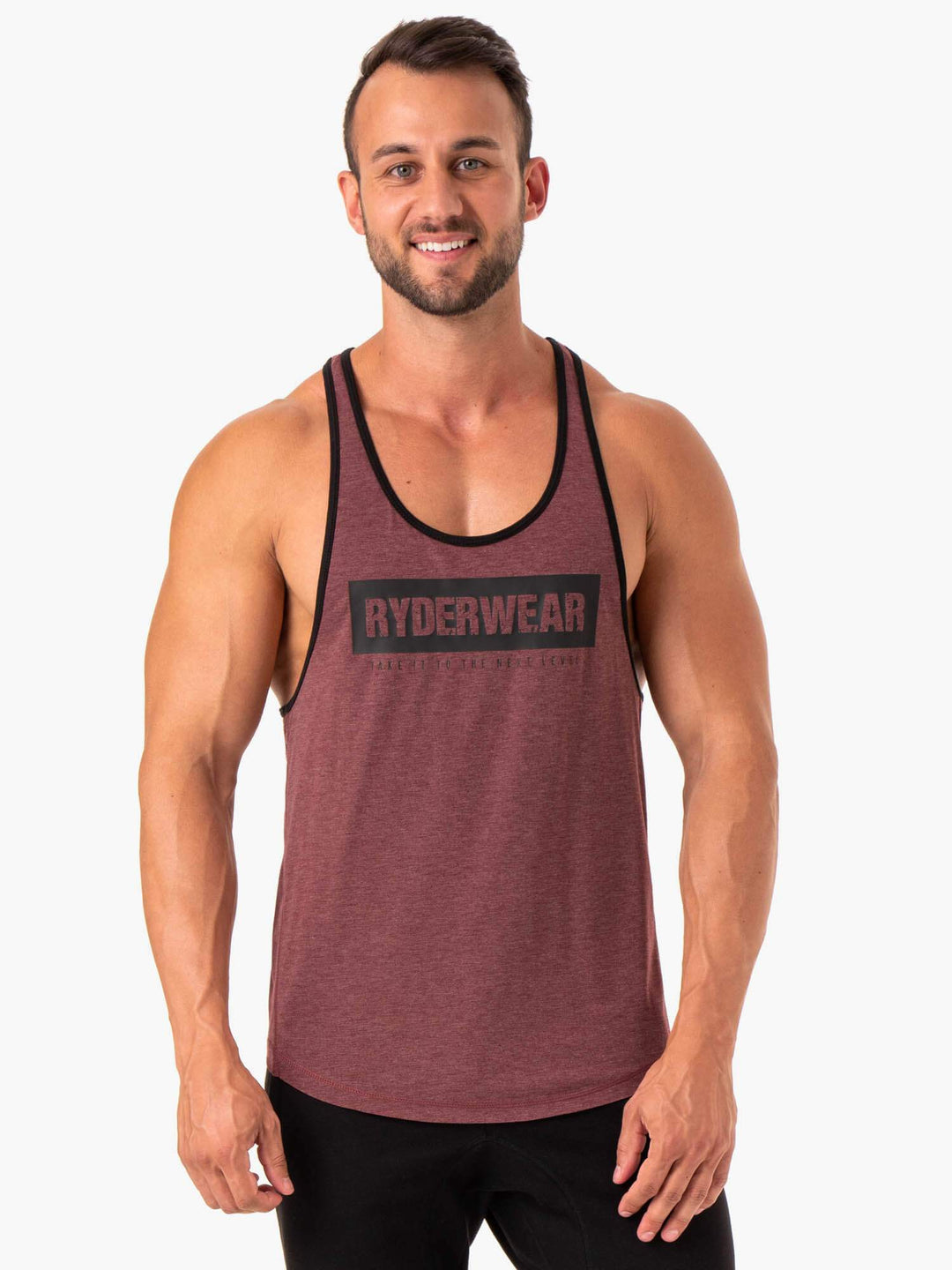 Iron Stringer T-Back - Burgundy Marl Clothing Ryderwear 