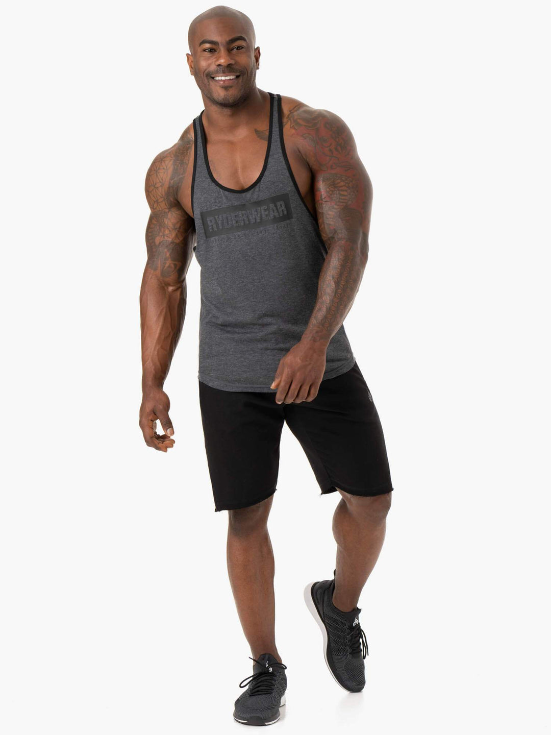 Iron Stringer T-Back - Charcoal Marl Clothing Ryderwear 