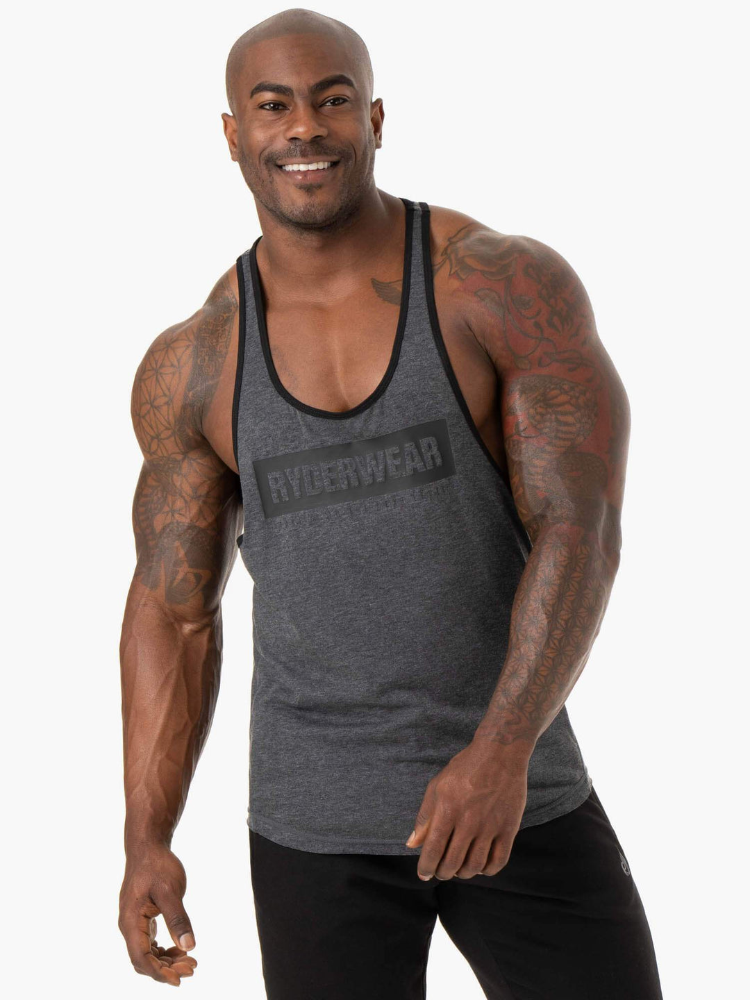 Iron Stringer T-Back - Charcoal Marl Clothing Ryderwear 