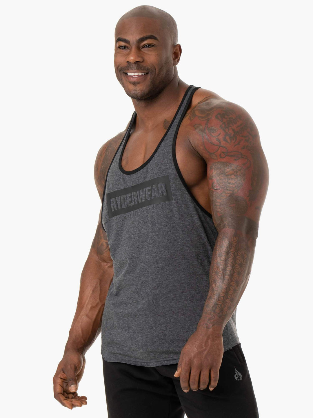 Iron Stringer T-Back - Charcoal Marl Clothing Ryderwear 