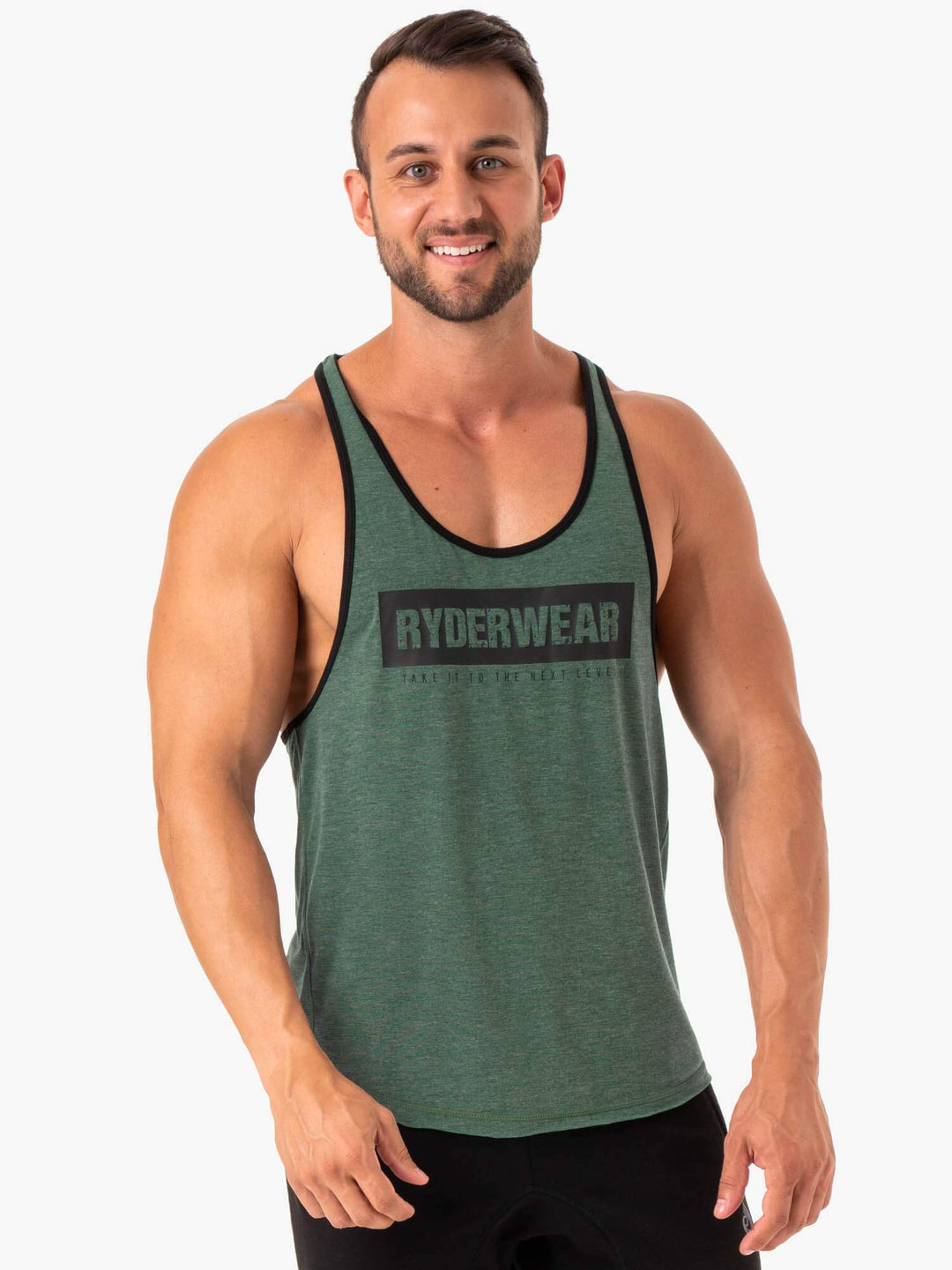 Iron Stringer T-Back - Green Marl Clothing Ryderwear 