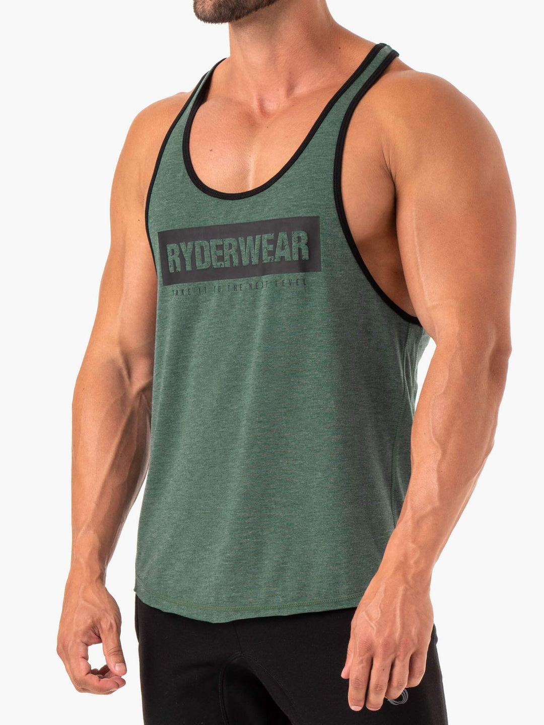 Iron Stringer T-Back - Green Marl Clothing Ryderwear 