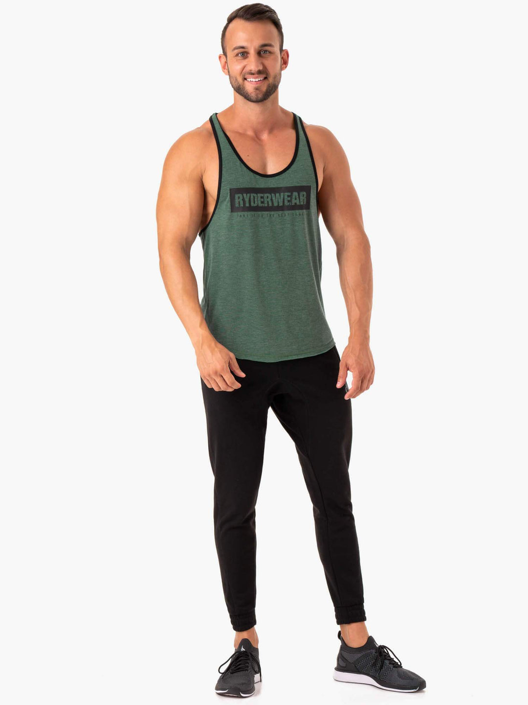 Iron Stringer T-Back - Green Marl Clothing Ryderwear 