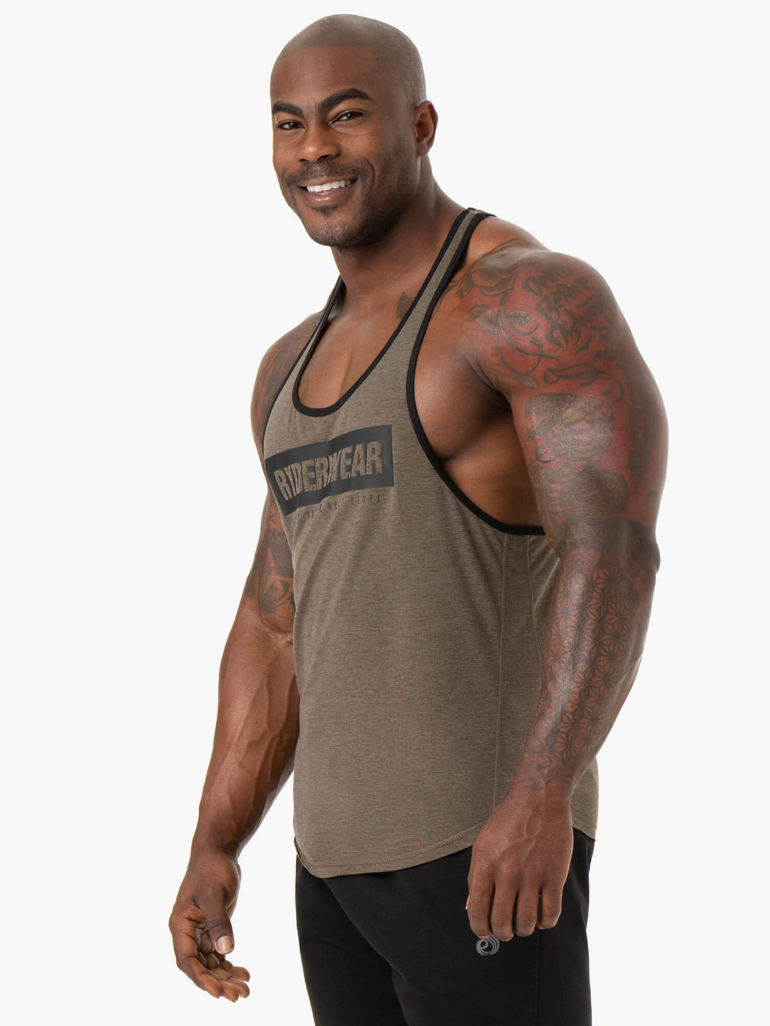 Iron Stringer T-Back - Khaki Marl Clothing Ryderwear 