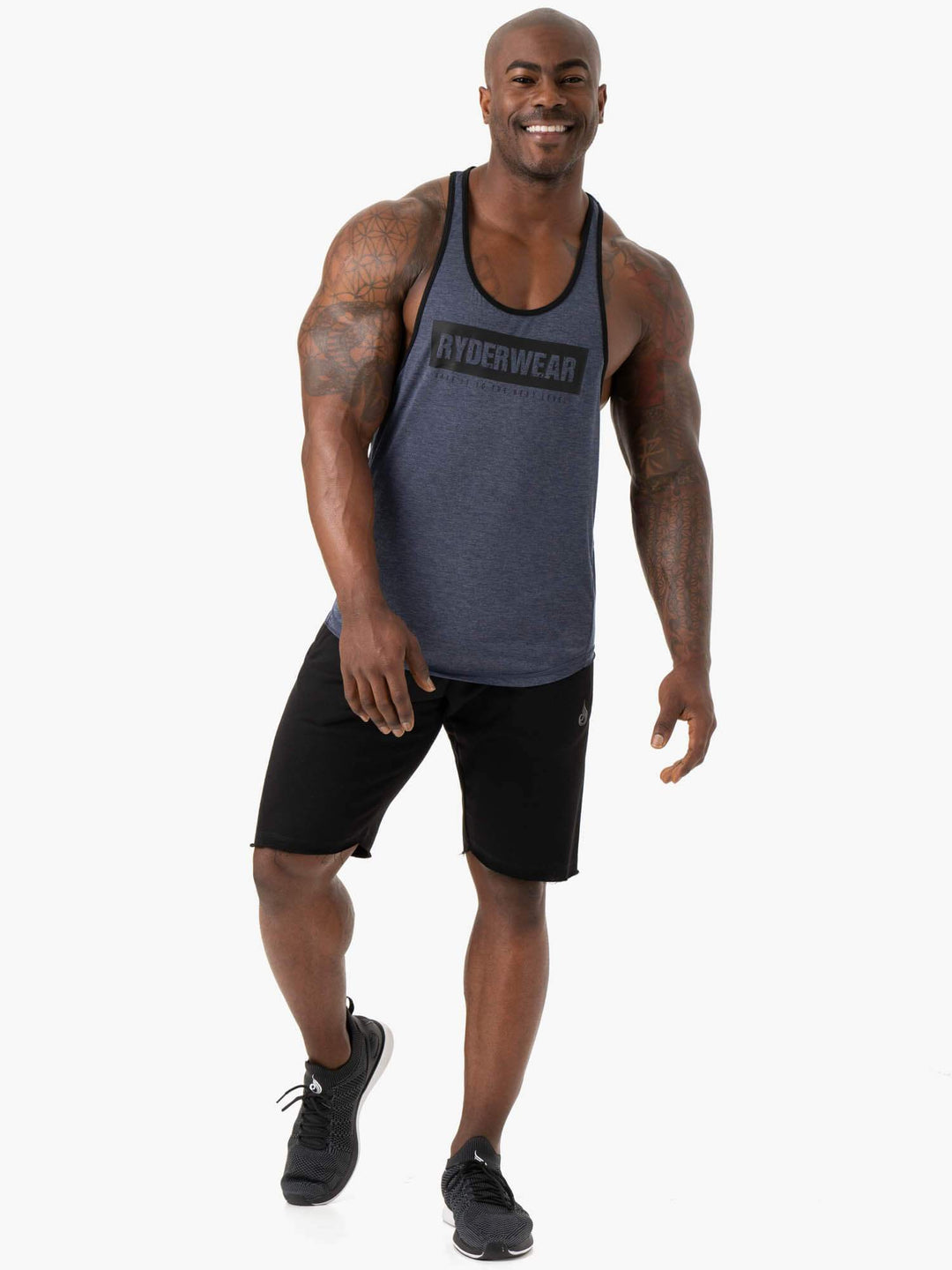 Iron Stringer T-Back - Navy Marl Clothing Ryderwear 