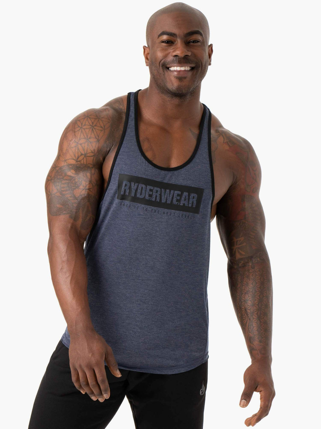 Iron Stringer T-Back - Navy Marl Clothing Ryderwear 