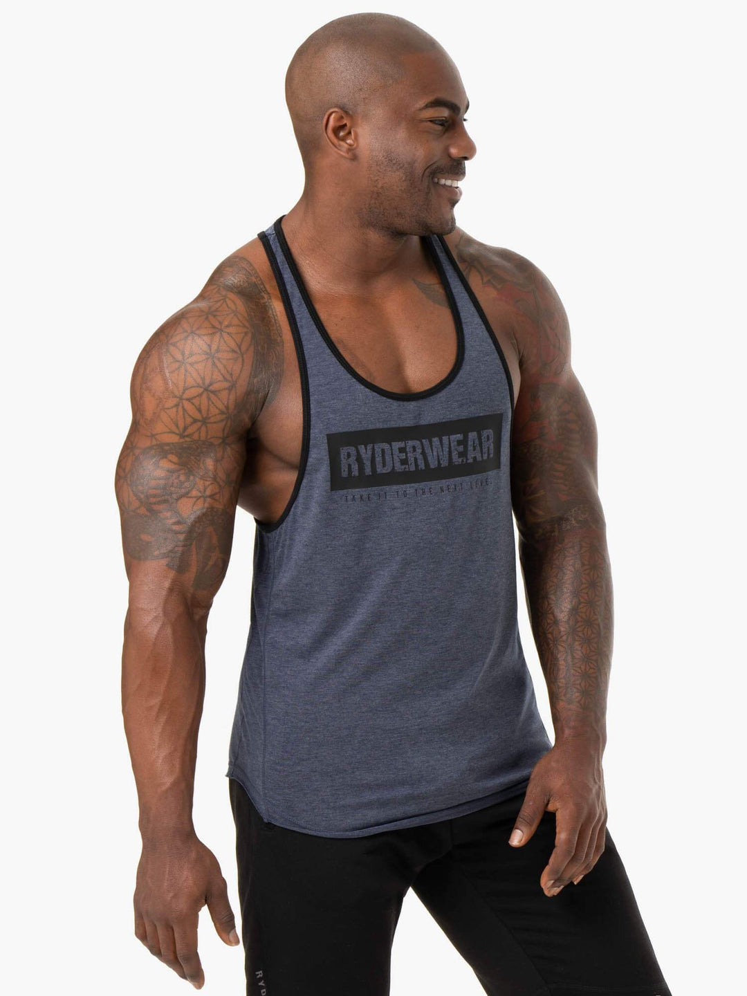 Iron Stringer T-Back - Navy Marl Clothing Ryderwear 