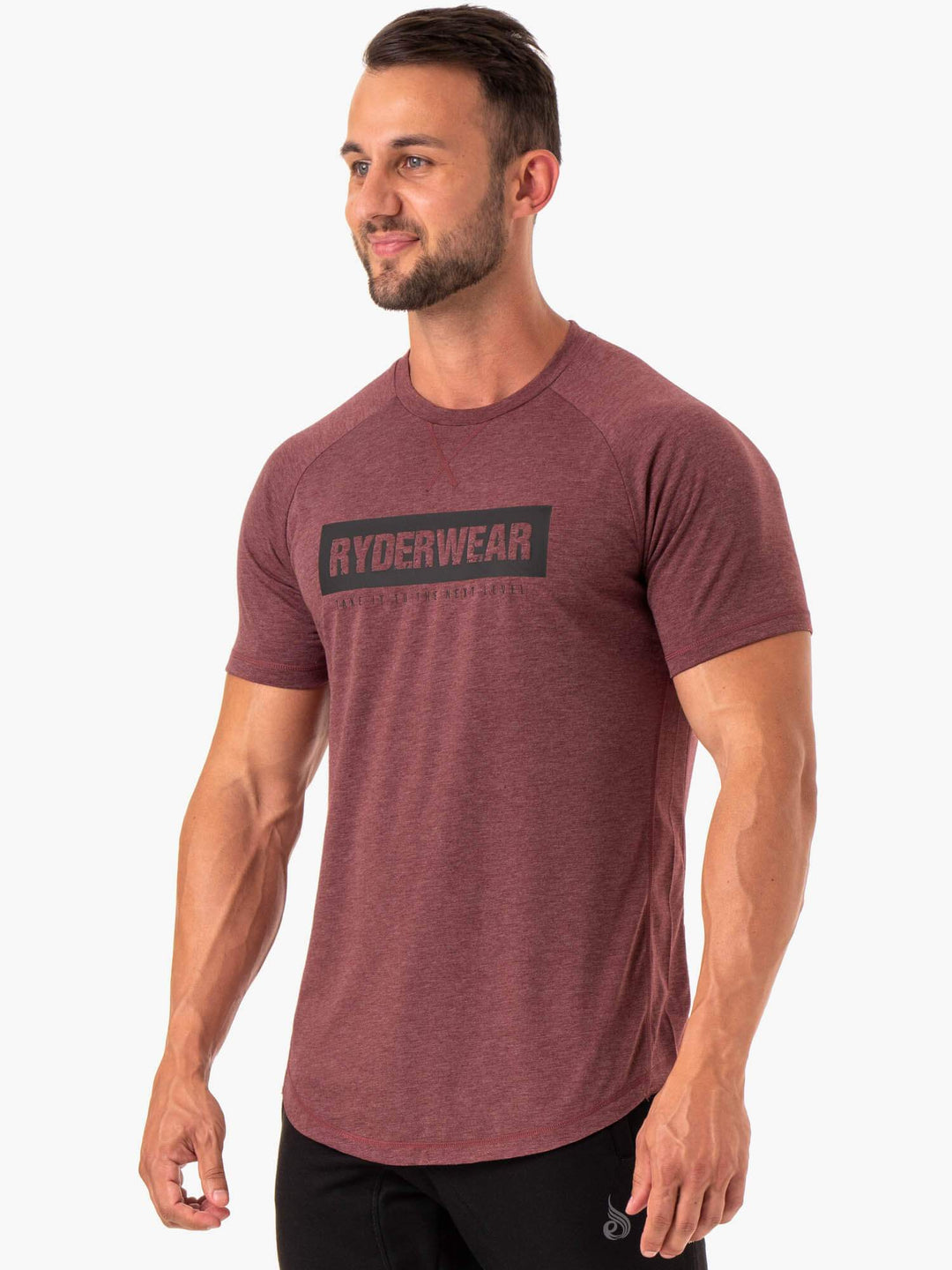 Iron T-Shirt - Burgundy Marl Clothing Ryderwear 