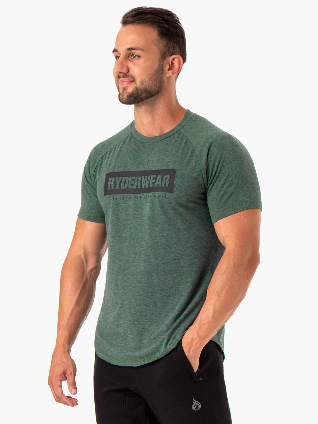 Iron T-Shirt - Green Marl Clothing Ryderwear 