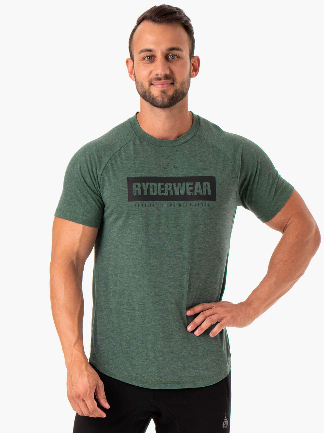 Iron T-Shirt - Green Marl Clothing Ryderwear 