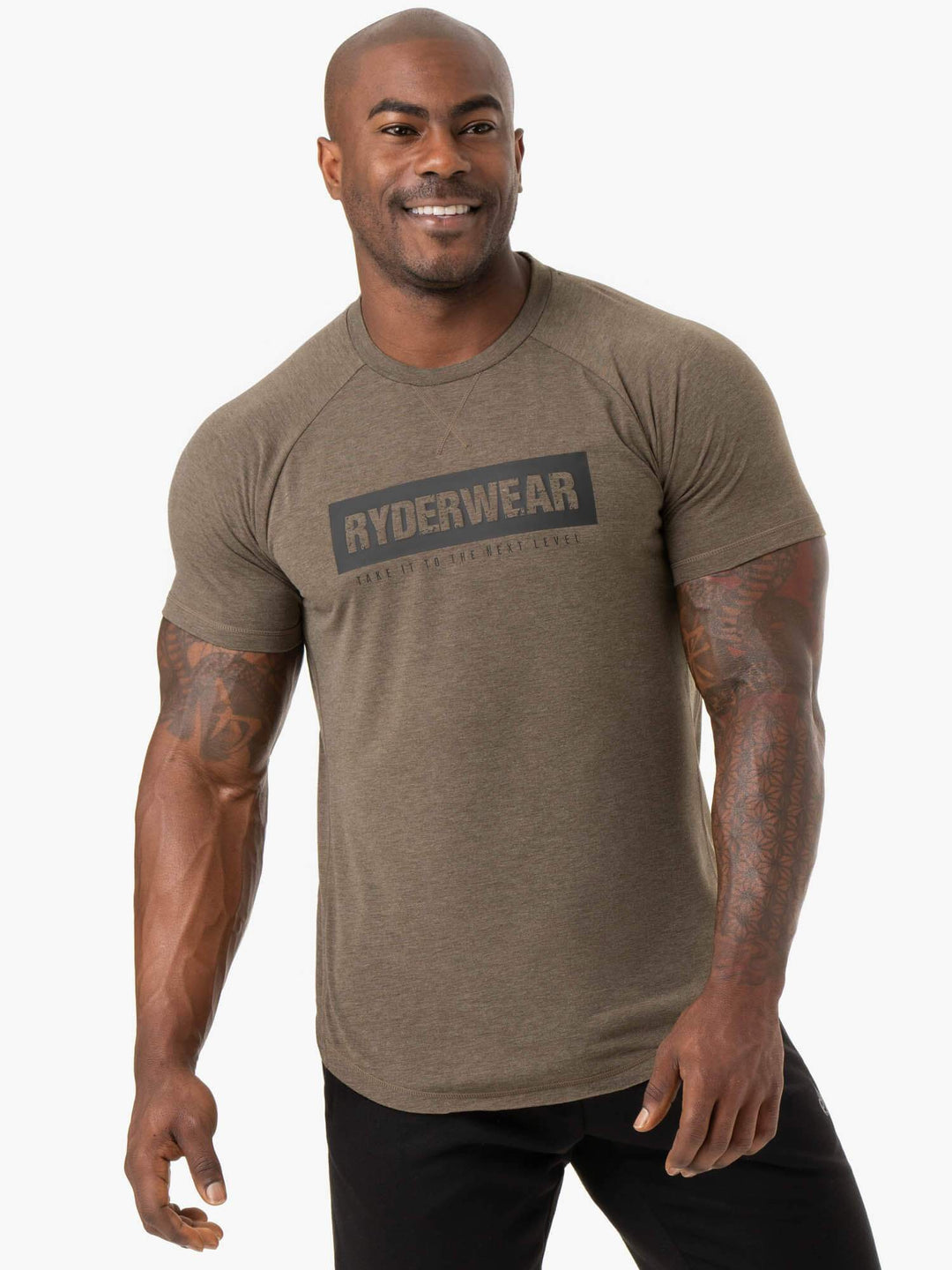 Iron T-Shirt - Khaki Marl Clothing Ryderwear 