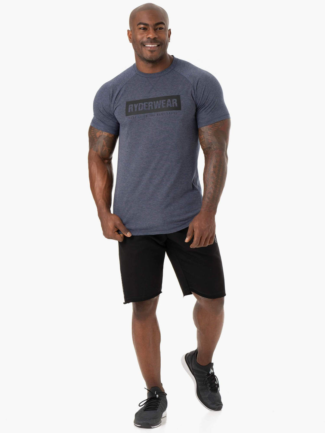 Iron T-Shirt - Navy Marl Clothing Ryderwear 