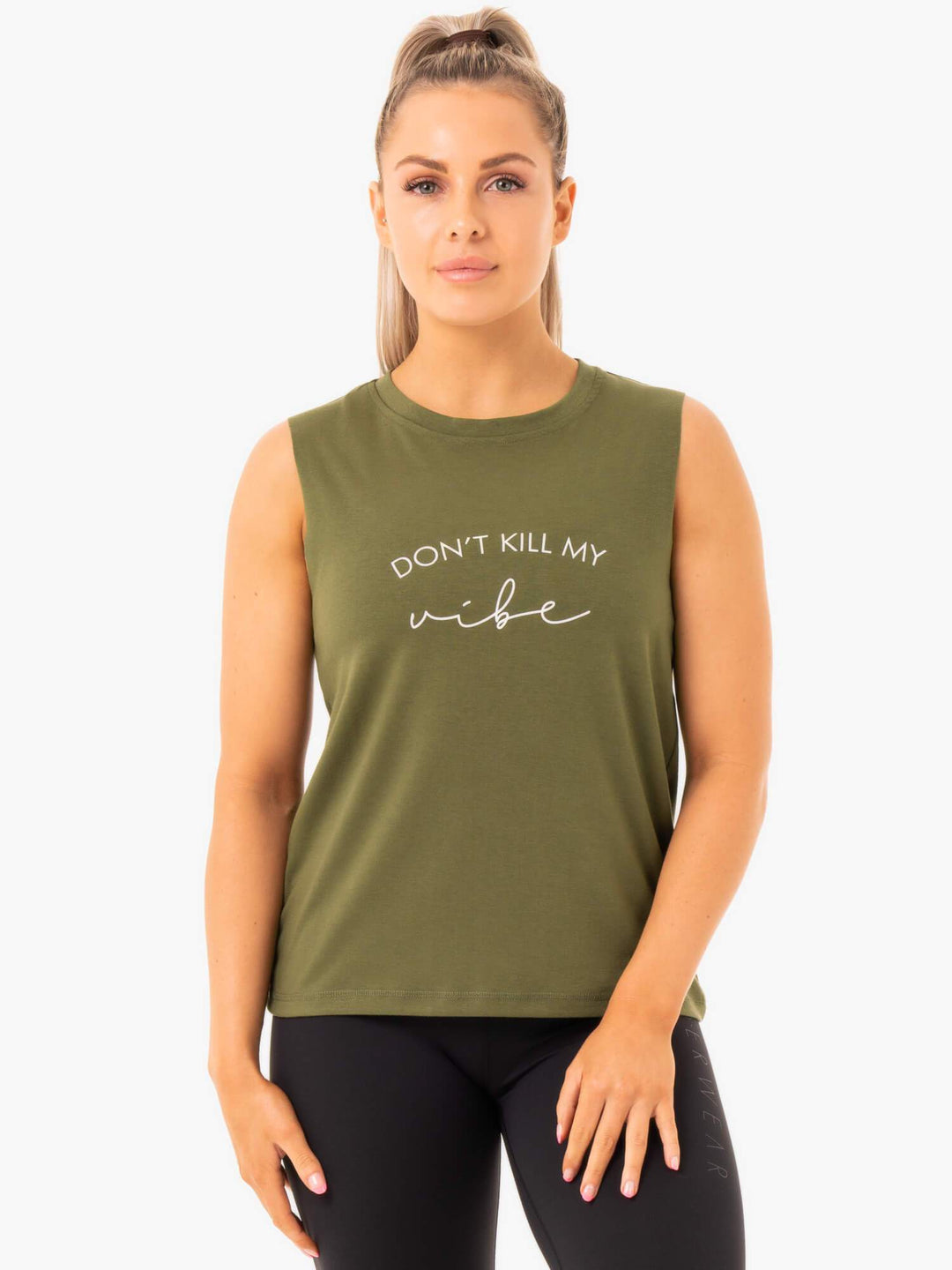 Ladies Baller Tank - Khaki Clothing Ryderwear 