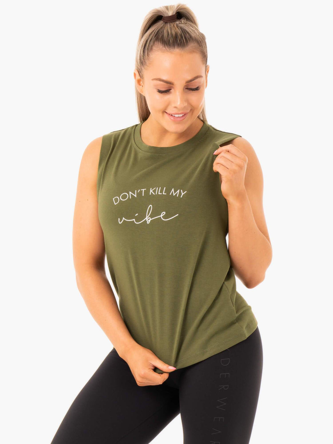 Ladies Baller Tank - Khaki Clothing Ryderwear 