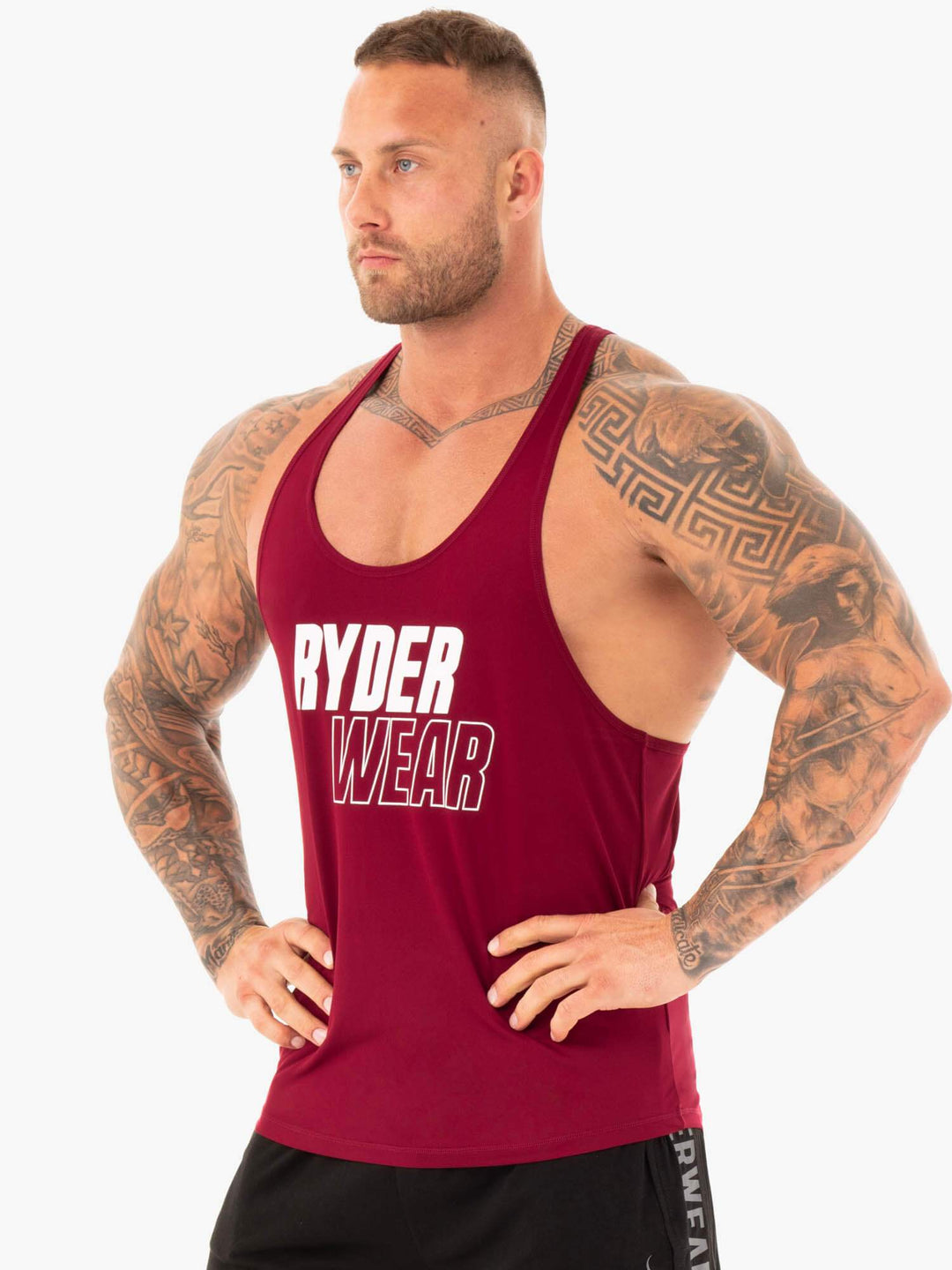 Lift T-Back Stringer - Burgundy Clothing Ryderwear 