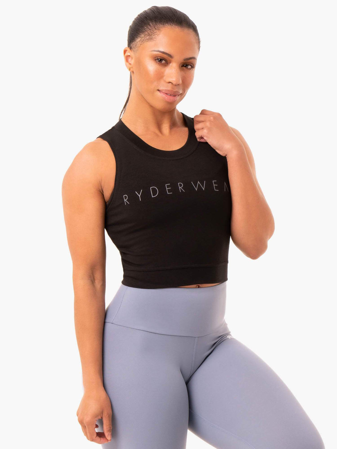 Motion Crop Top - Black Clothing Ryderwear 