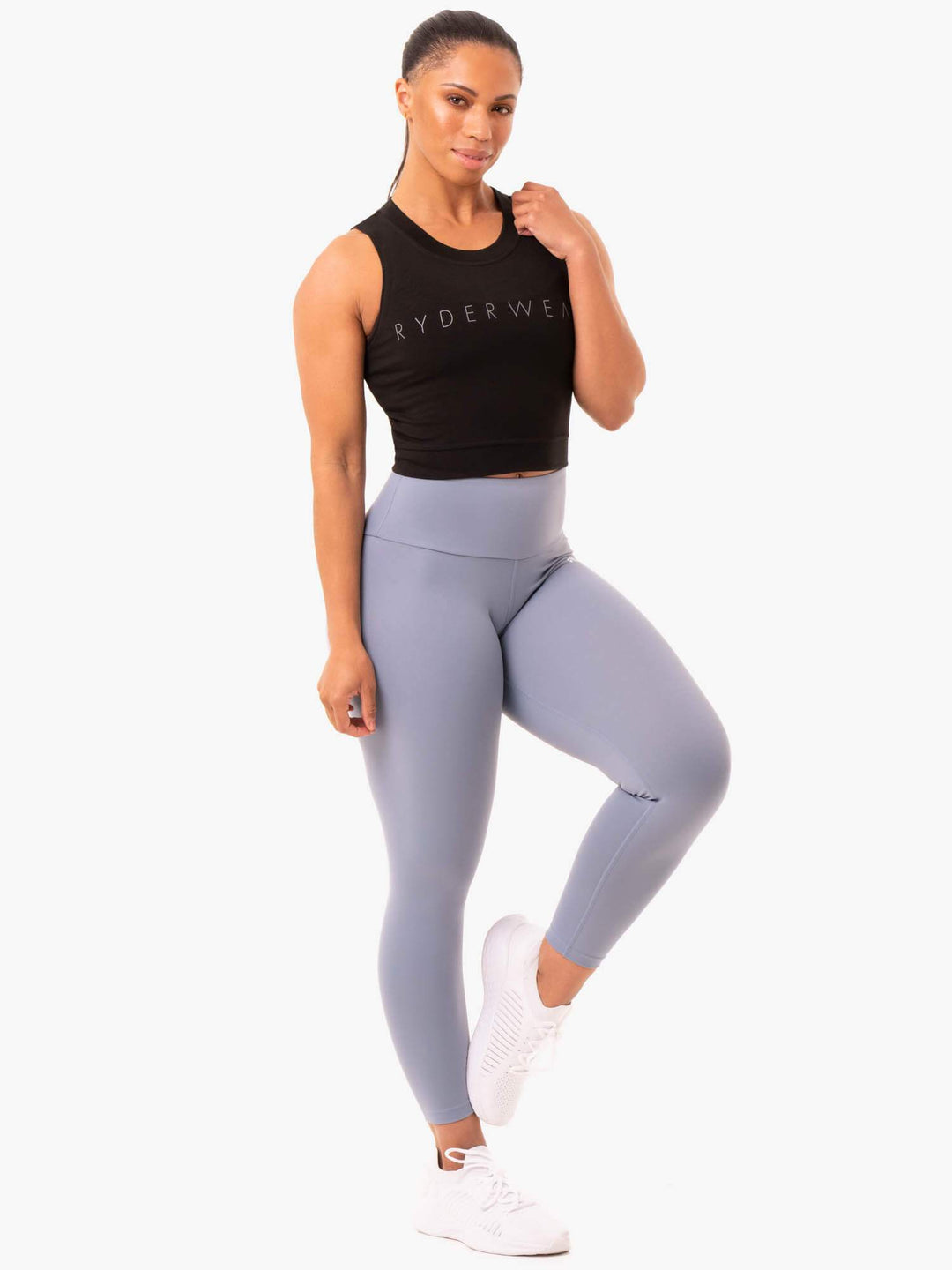 Motion Crop Top - Black Clothing Ryderwear 