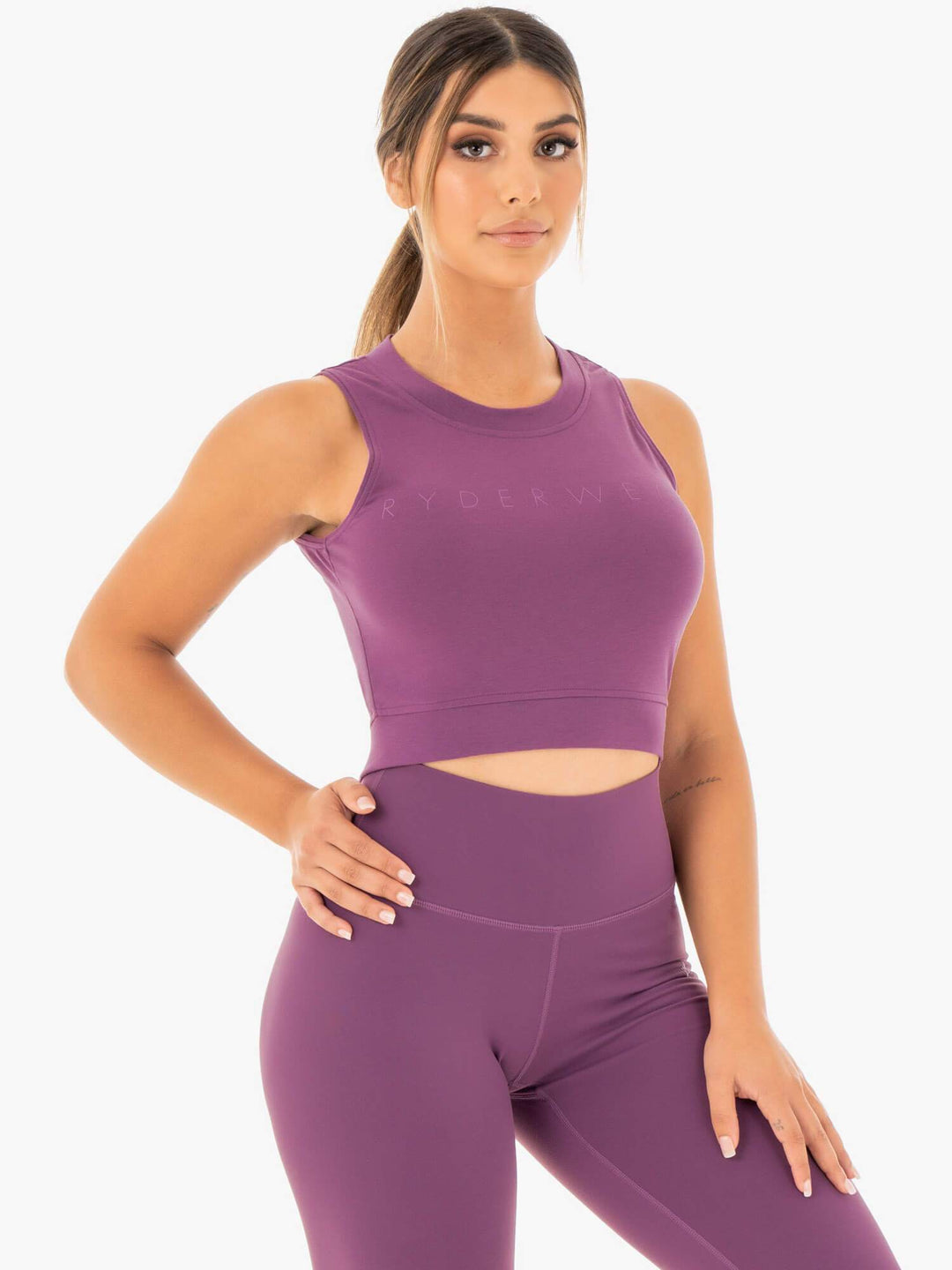 Motion Crop Top - Purple Clothing Ryderwear 