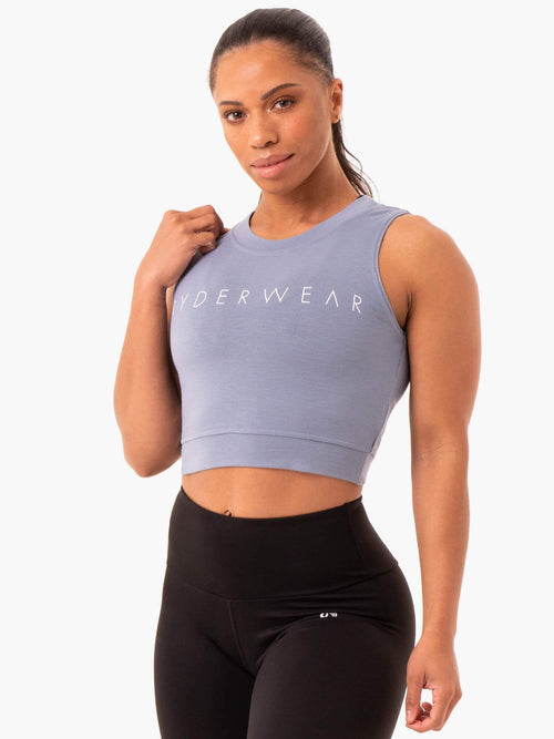 Motion Crop Top Steel Grey