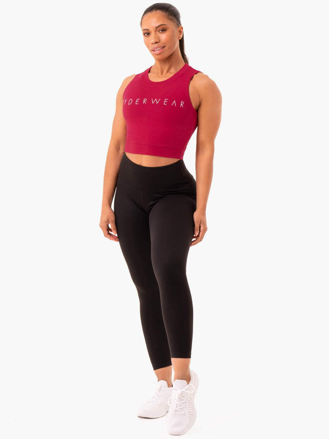 Motion Crop Top - Wine Red Clothing Ryderwear 