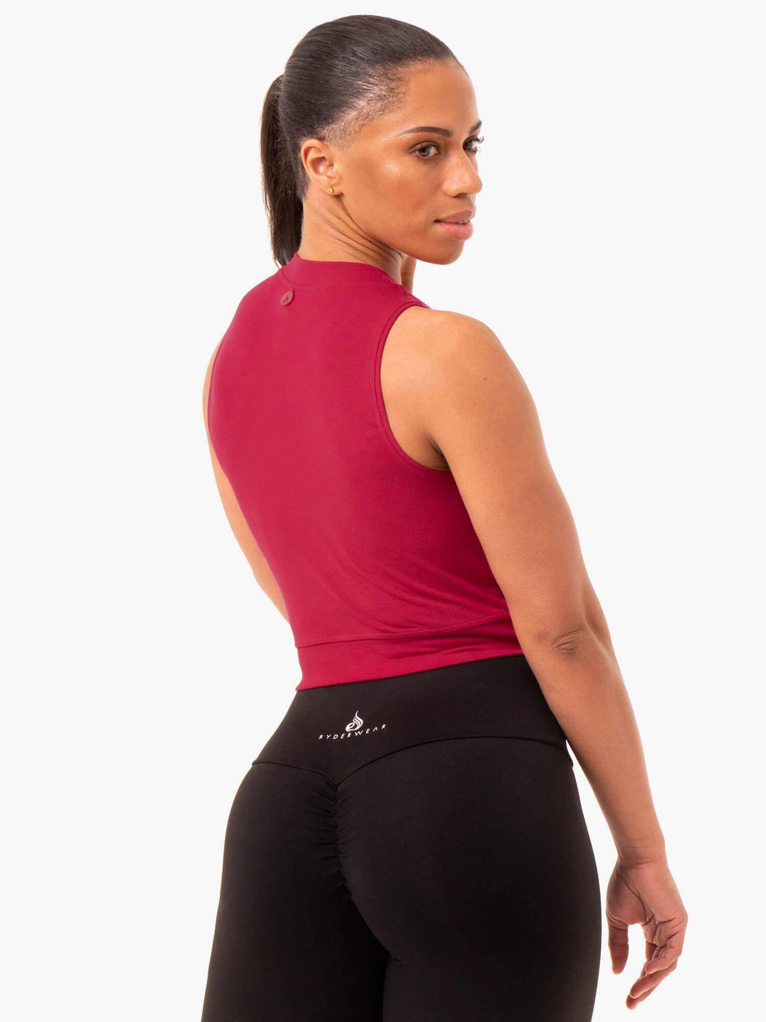 Motion Crop Top - Wine Red Clothing Ryderwear 