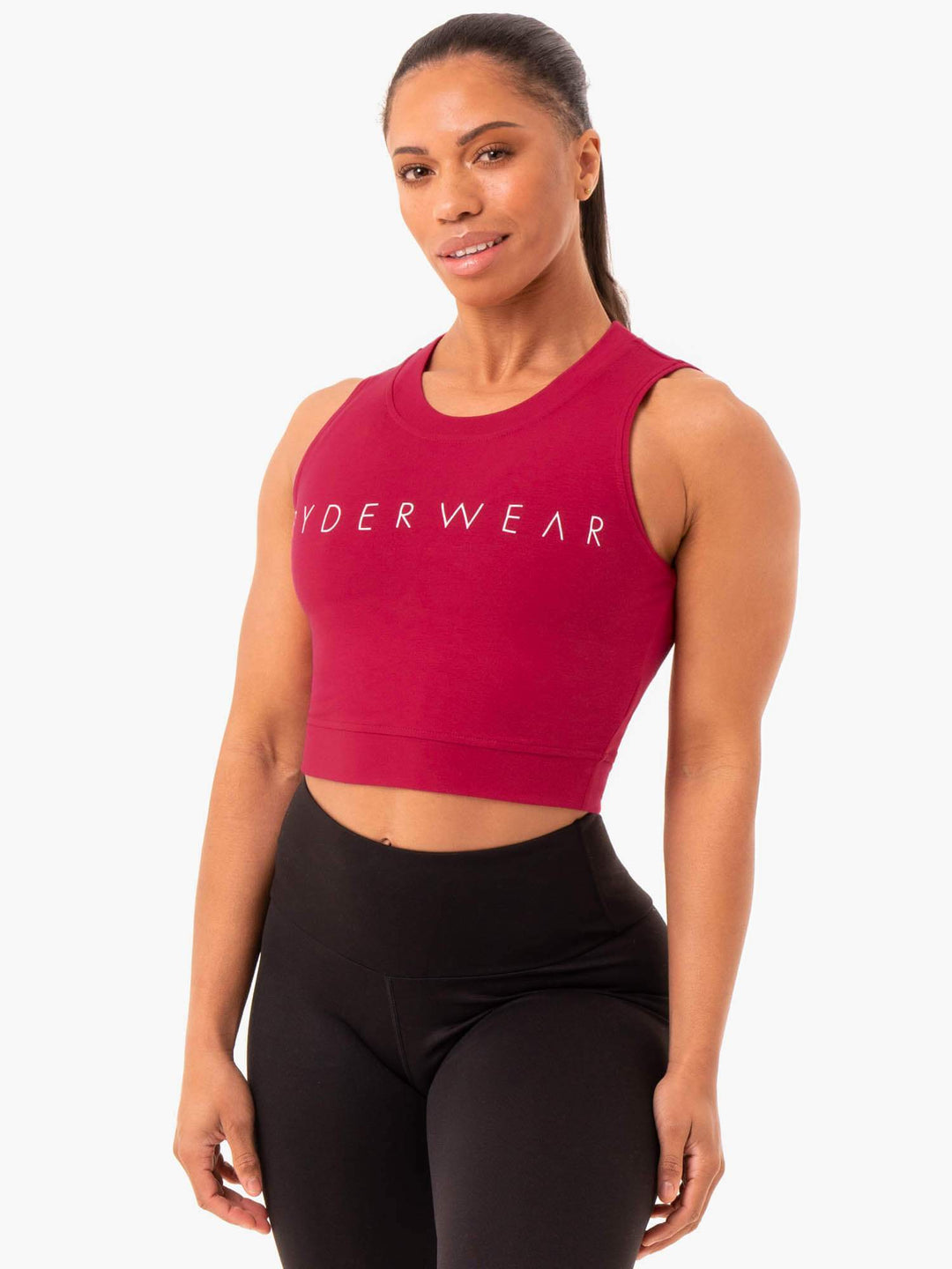 Motion Crop Top - Wine Red Clothing Ryderwear 