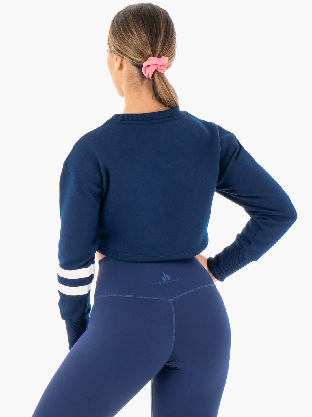 Motion Cropped Sweater - Navy Clothing Ryderwear 