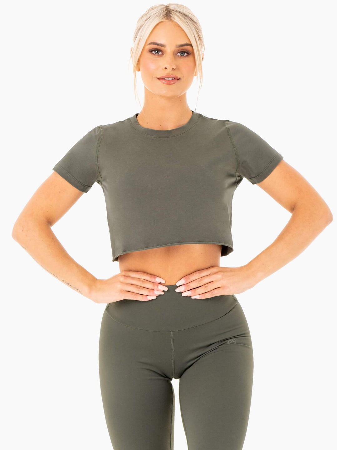 Motion Cropped T-Shirt - Khaki Clothing Ryderwear 