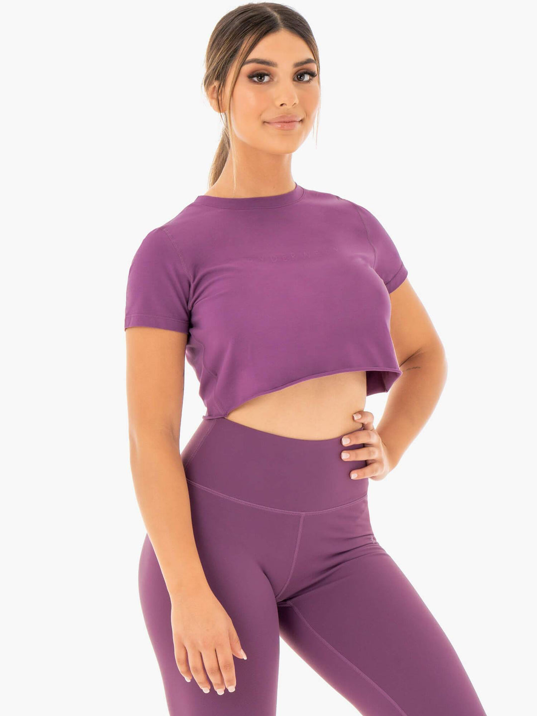 Motion Cropped T-Shirt - Purple Clothing Ryderwear 