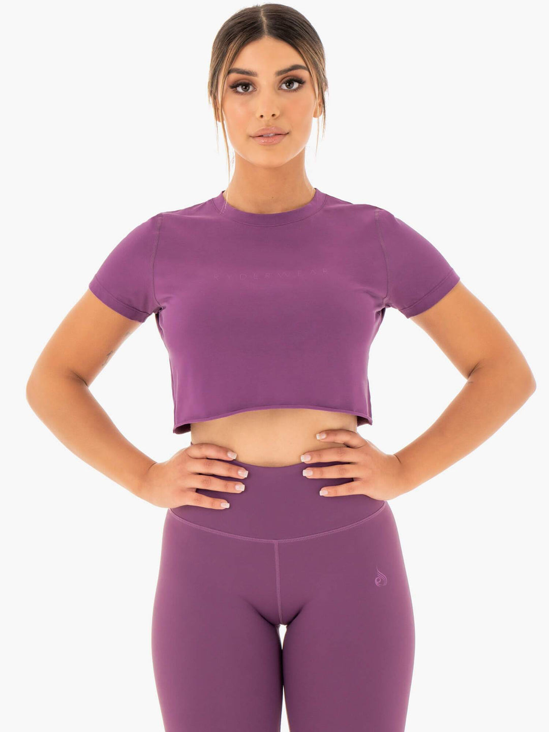 Motion Cropped T-Shirt - Purple Clothing Ryderwear 